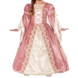 Girls Victorian Rose Costume KIDS XL white and pink